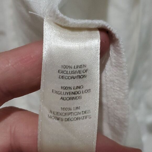 Chico's 100% Linen White Jacket Wiih Silver Beading and Sequins - Picture 15 of 16